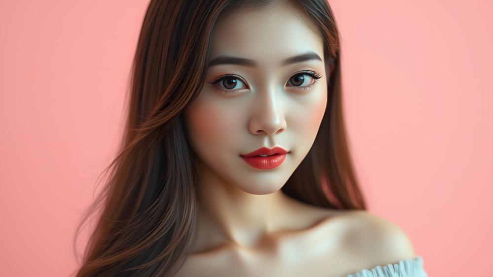 Elegant Portrait of Serene Beauty wallpaper