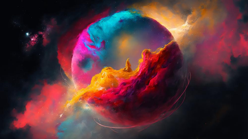 Cosmic Color Storm wallpaper