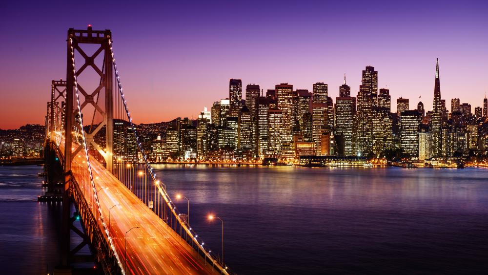 Golden Gate Dusk Over San Francisco wallpaper