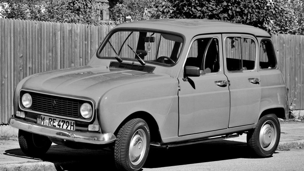 Classic Renault 4 in Monochrome wallpaper