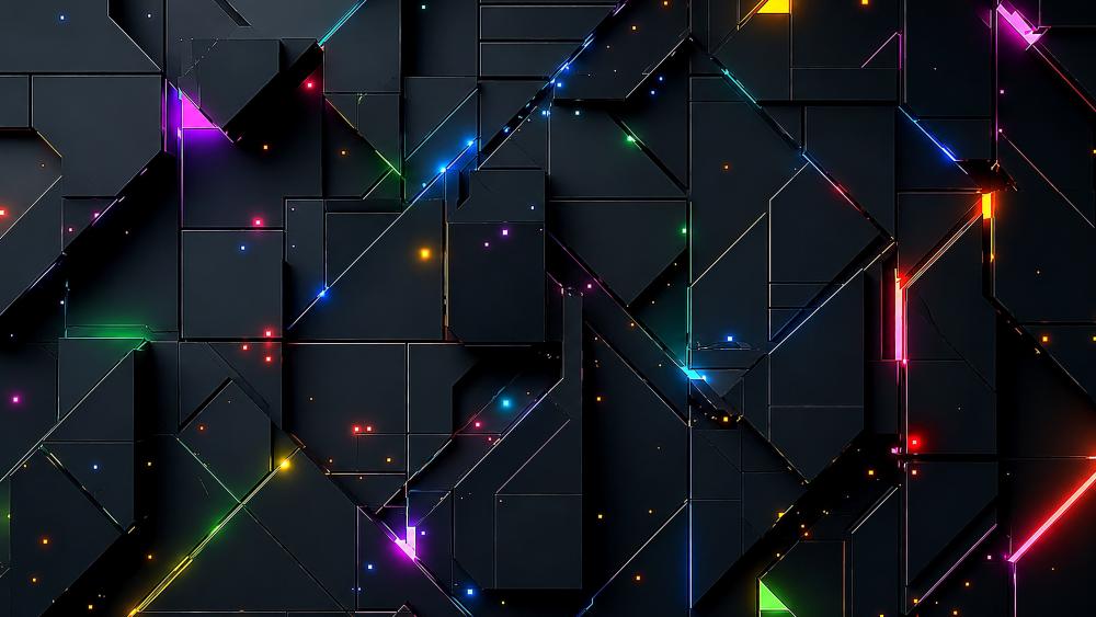 Neon Geometry Overload wallpaper