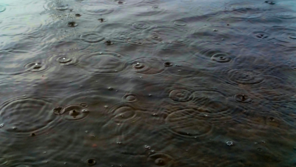 Tranquil Raindrops on Water Surface wallpaper