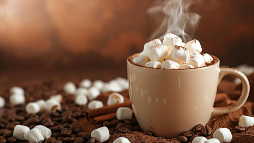 Cozy Marshmallow Coffee Dream wallpaper