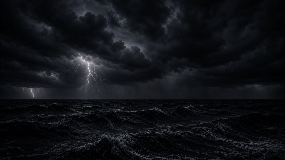 Midnight Storm Over Black Sea wallpaper