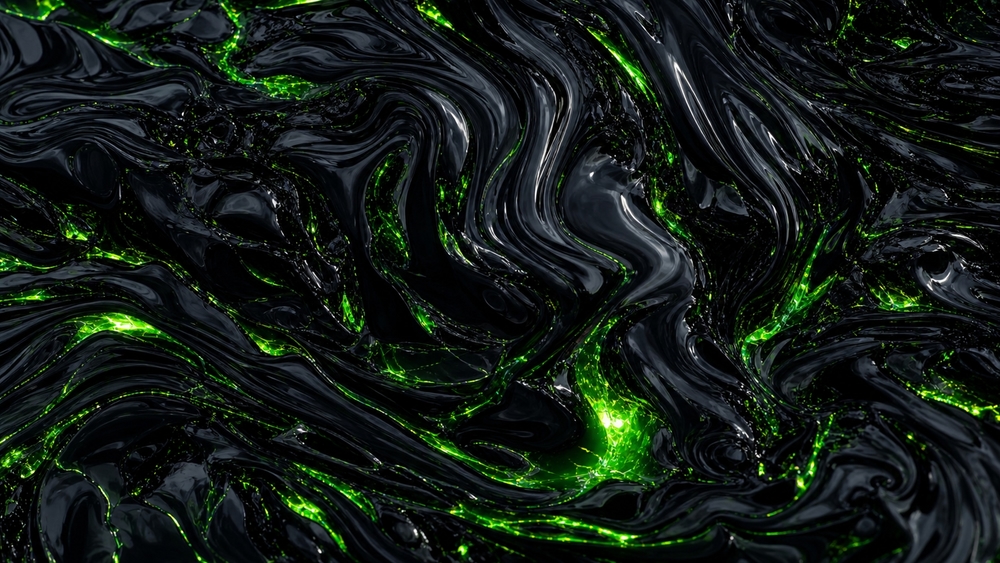 Neon Flux in Dark Liquid Waves wallpaper