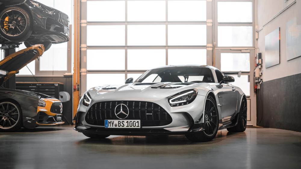 Mercedes AMG GT Black Series in Garage Glow wallpaper