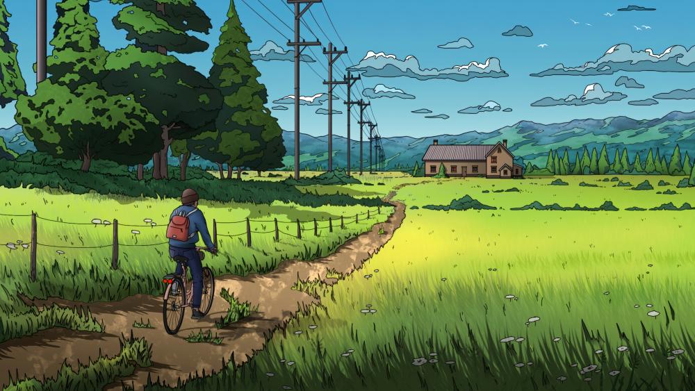 Silent Ride Through the Meadow wallpaper