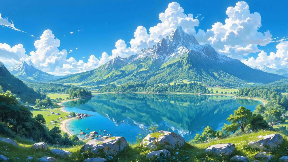 Dreamy Summer Mountain Lake wallpaper