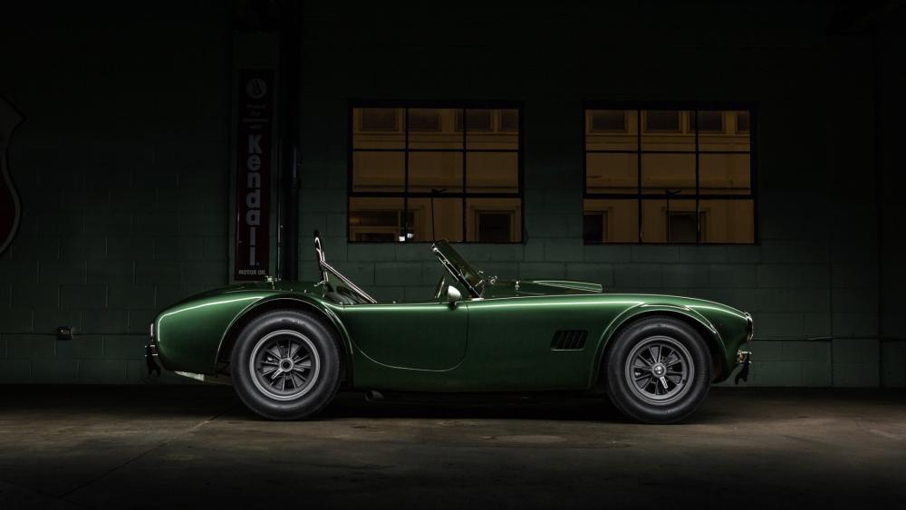 Classic Green Roadster in Moody Garage wallpaper