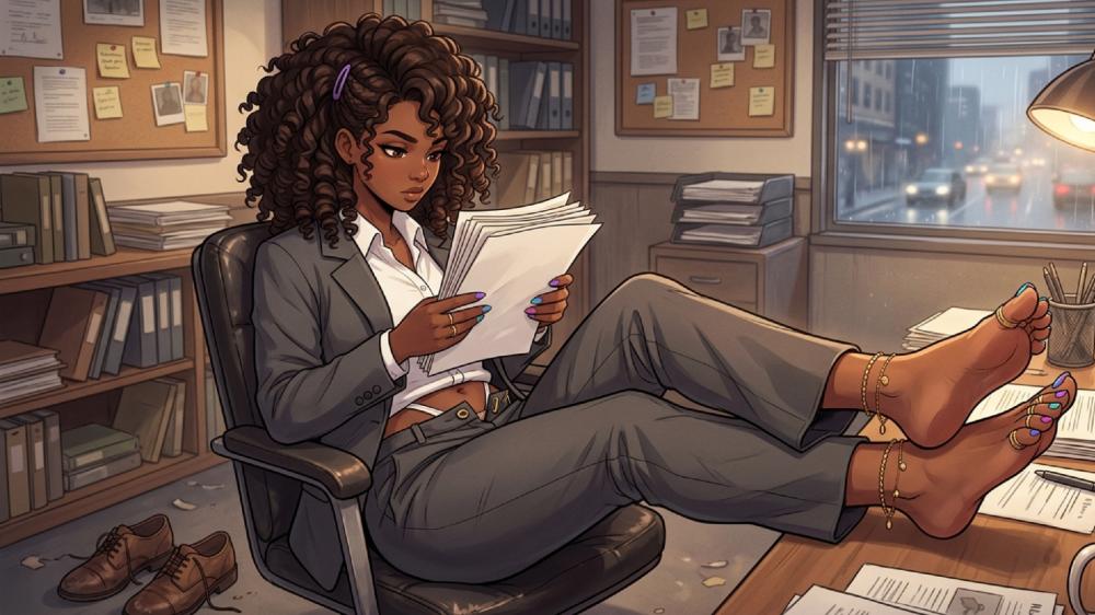 Confident Office Anime Businesswoman wallpaper