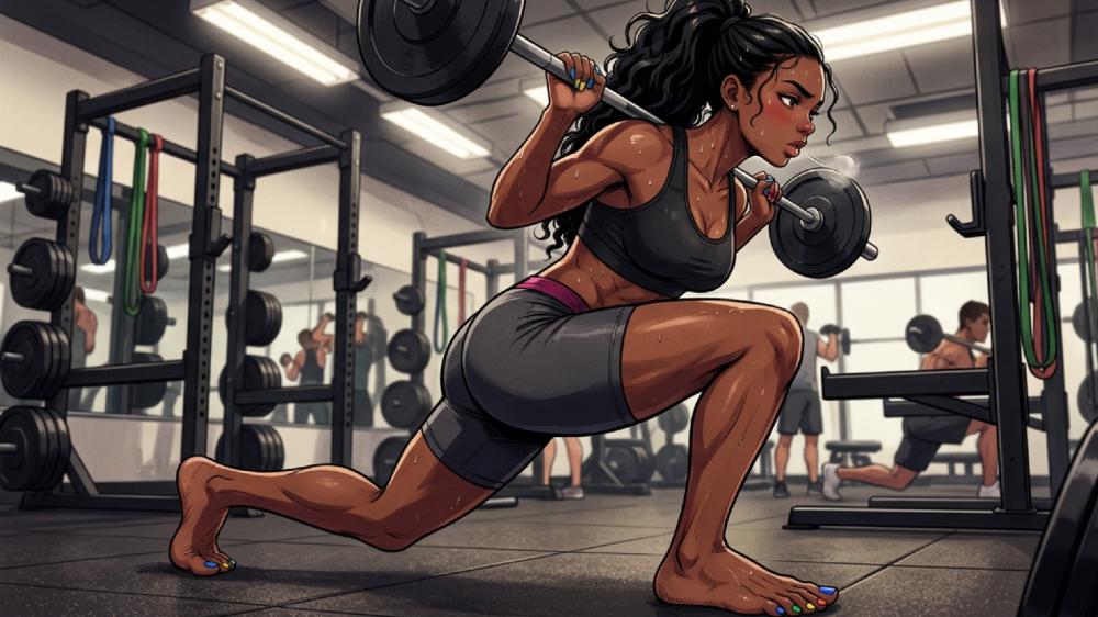 Powerful Anime Athlete in the Gym wallpaper