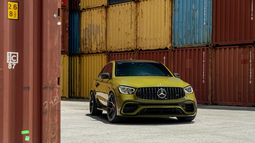 Mercedes AMG GLC 63 in Industrial Yard wallpaper