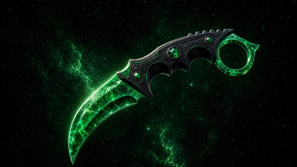 Emerald Shadow Karambit wallpaper