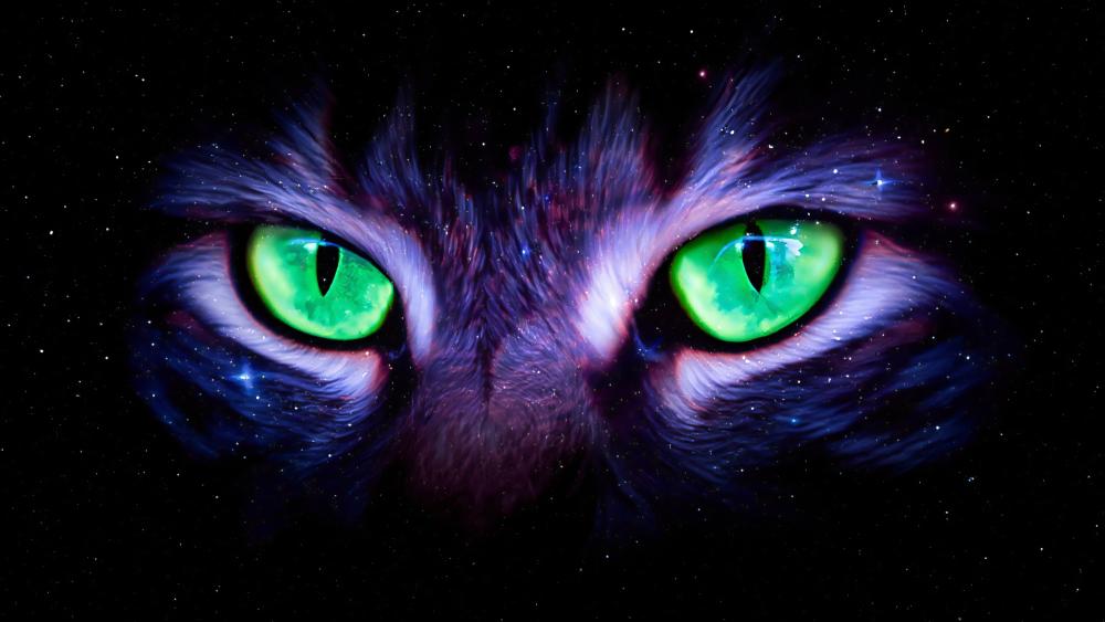 Nebula Cat Gaze wallpaper