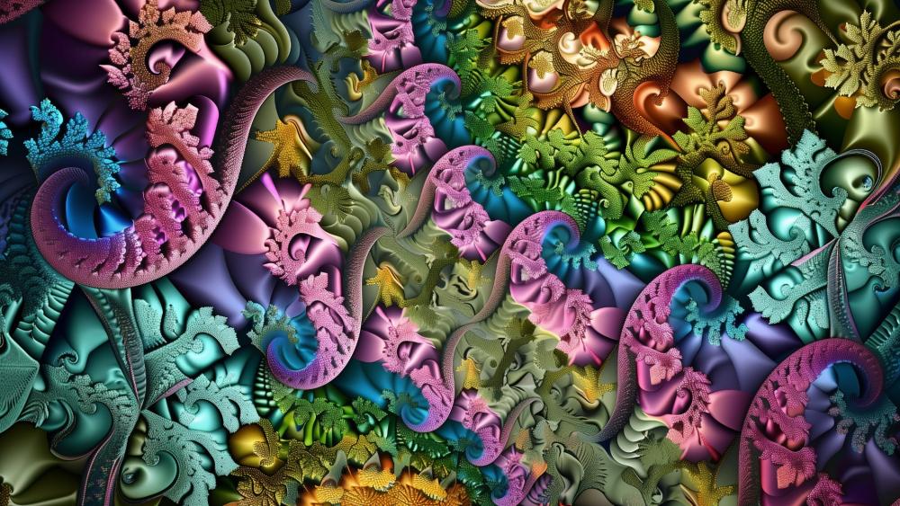 Vibrant Fractal Dreamscape wallpaper