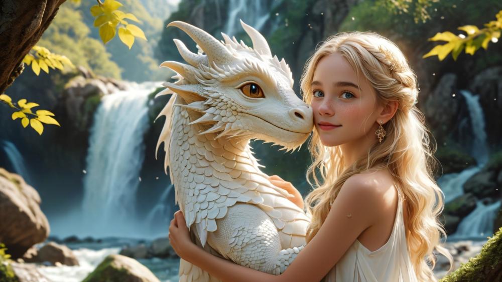 Enchanted Bond with the White Dragon wallpaper