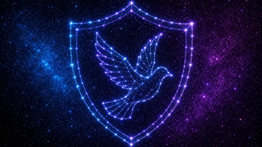 Celestial Dove Shield wallpaper
