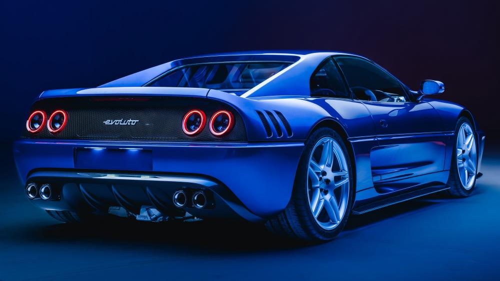 Blue Ferrari F355 Elegance wallpaper
