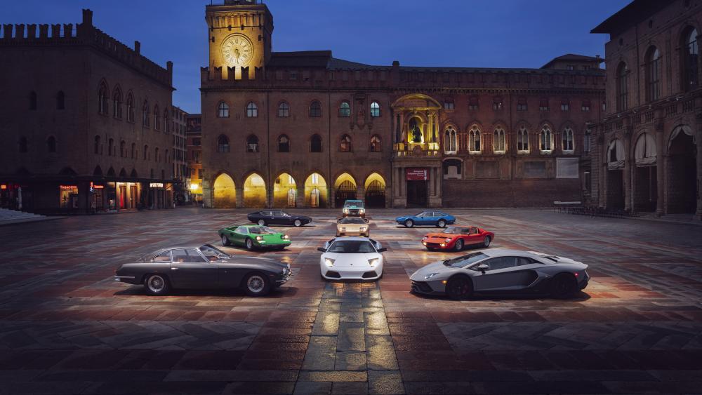 Lamborghini Squad at Twilight Plaza wallpaper