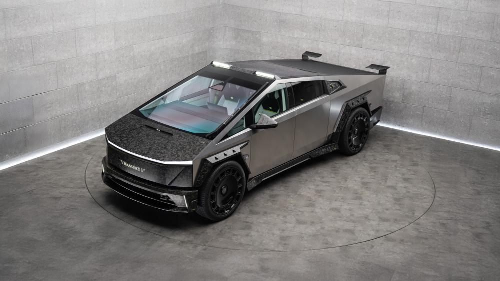 Futuristic Mansory Elongation in Gray Studio wallpaper