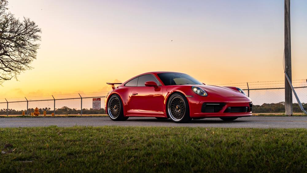Porsche 911 GTS Sunset Street Style wallpaper
