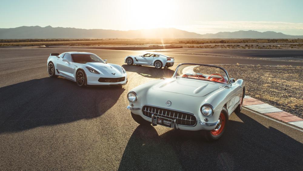 Chevrolet Corvette Old 1953 And New Models wallpaper