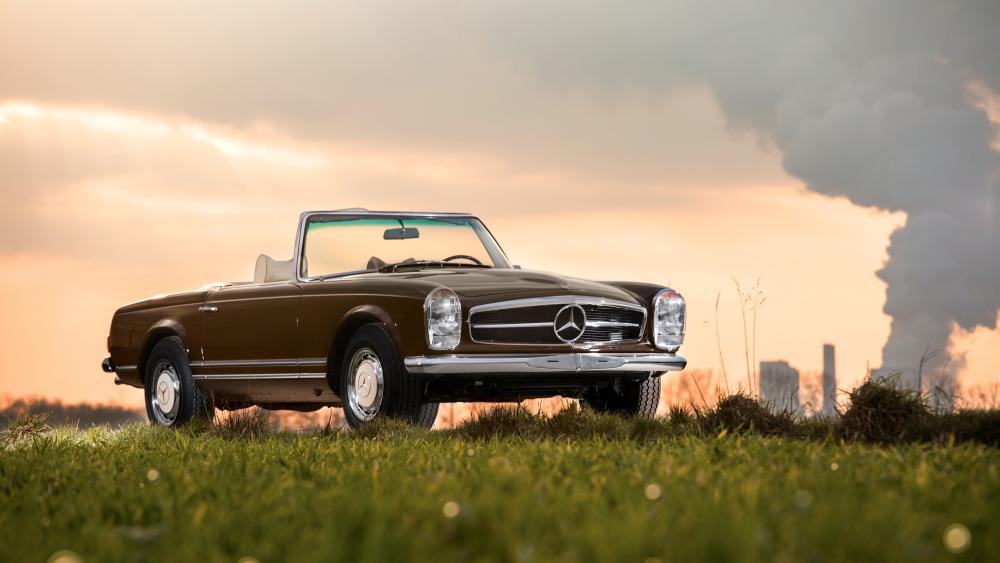 Classic Mercedes Benz 280 SL Sunset Drive wallpaper