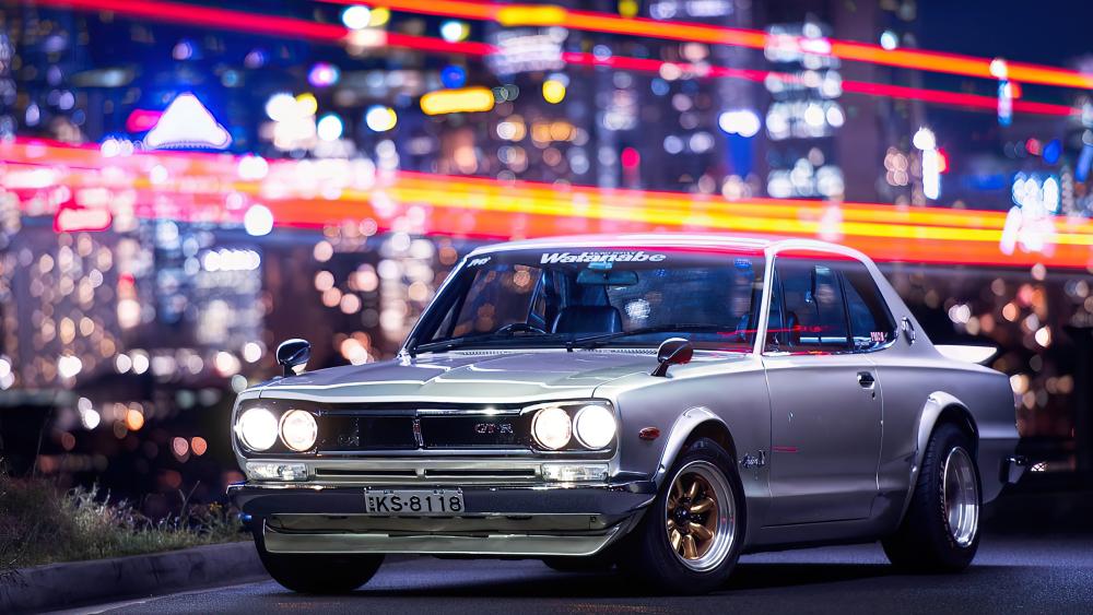 Classic Skyline Under Neon Lights wallpaper