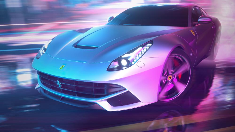 Neon Ferrari Drift Rush wallpaper