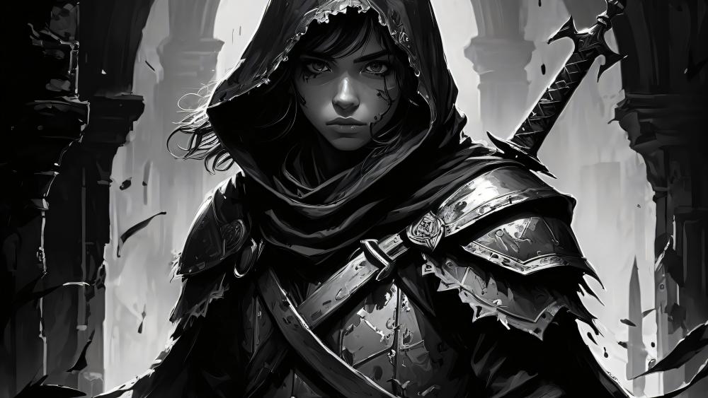 Hooded Warrior of the Silent Abbey wallpaper