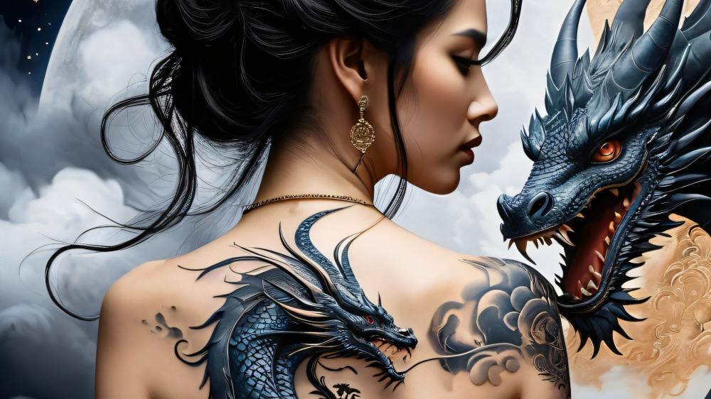 Dragon Spirit Tattooed Muse wallpaper