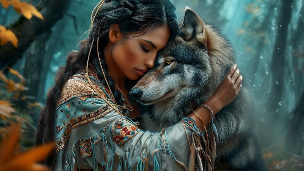 Ethereal Soulbond in the Misty Forest wallpaper