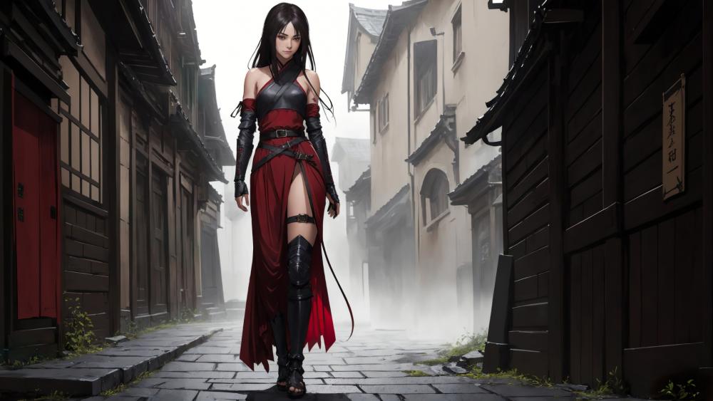 Shadowed Street Samurai wallpaper