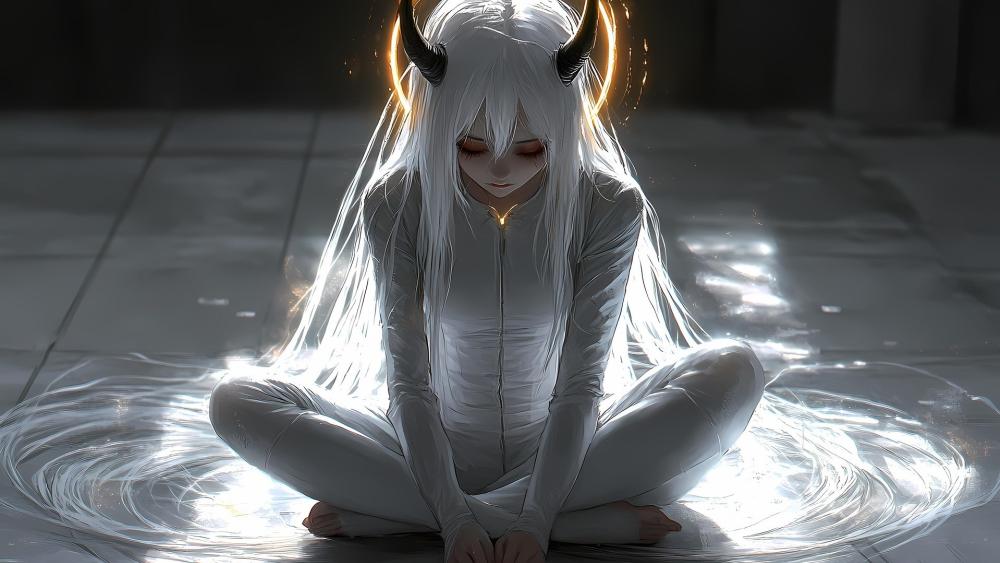 Ethereal Demoness in Silver Light wallpaper