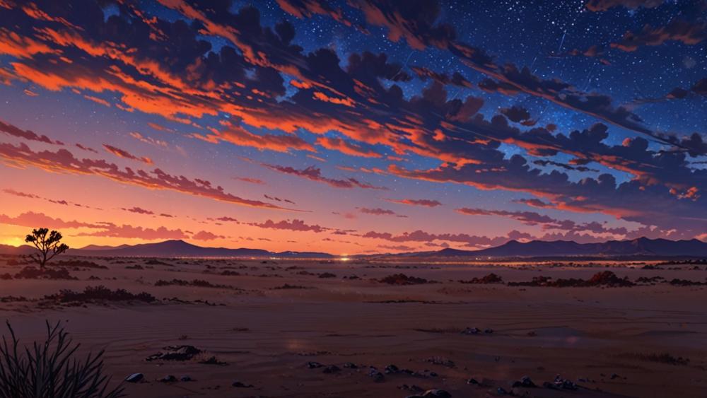 Desert Twilight Dreamscape wallpaper