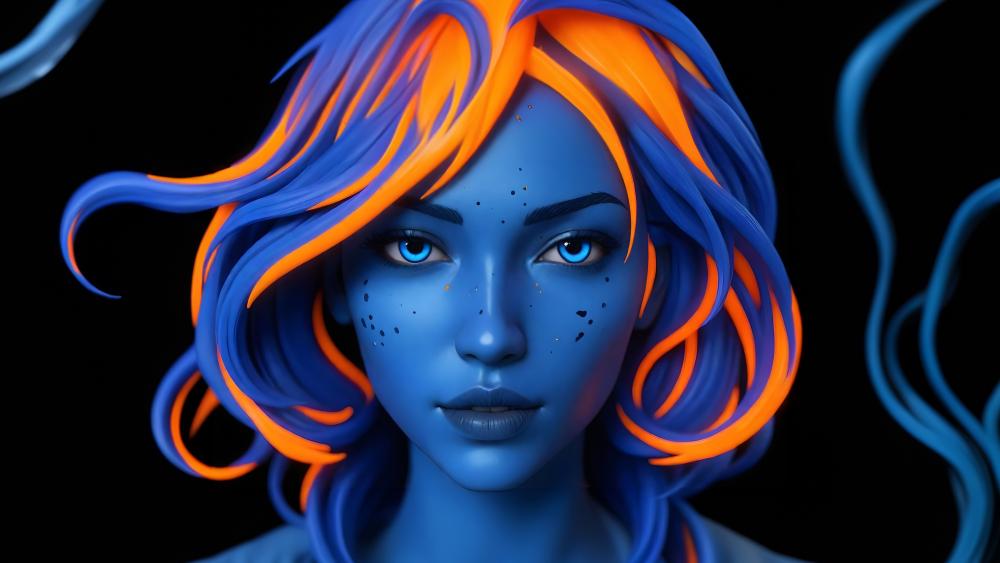 Neon Blue Enchantress wallpaper
