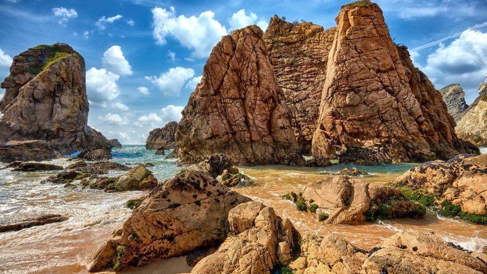 Golden Cliffs of Praia da Ursa wallpaper