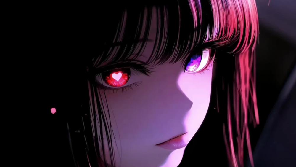 Heterochromic Neon Dream Girl wallpaper