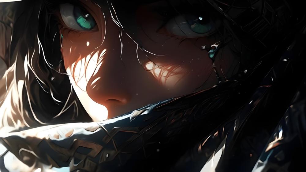 Shadowed Gaze in the Dark wallpaper