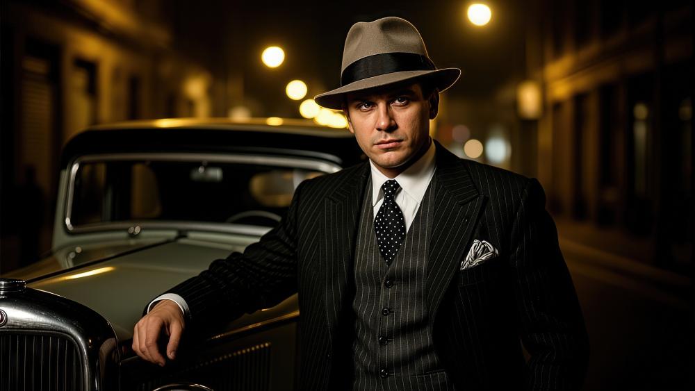 Noir Gentleman at the Vintage Streetcar wallpaper