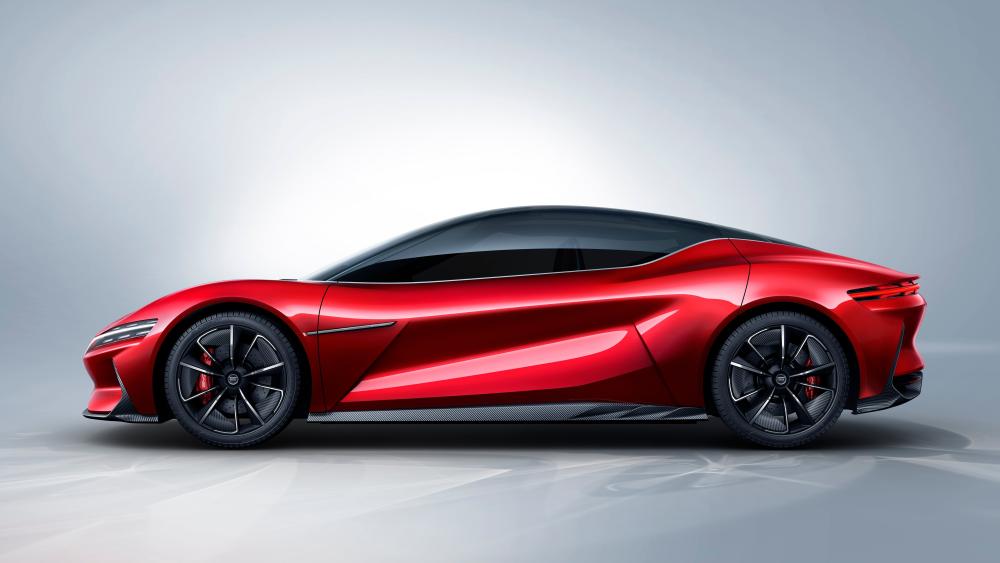 Red Concept Sports Car Side Profile wallpaper