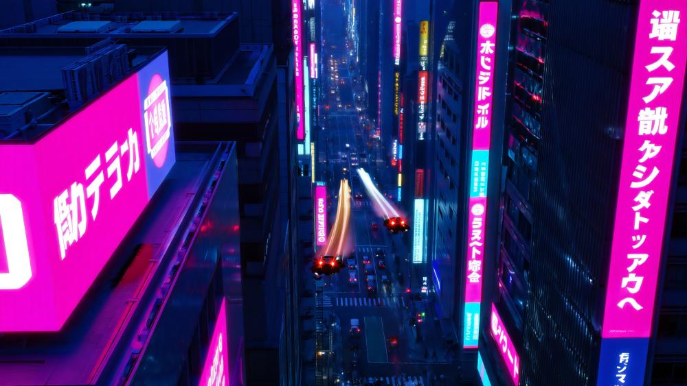Neon Skyline Rush wallpaper