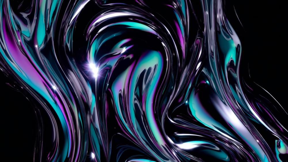 Liquid Mercury Swirls wallpaper