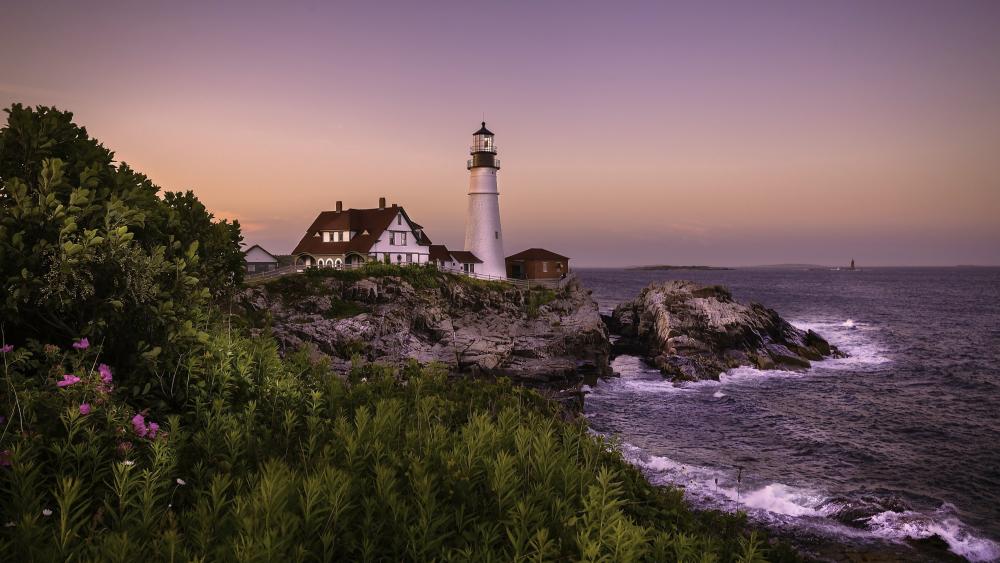 Portland Head Light at Sunset wallpaper