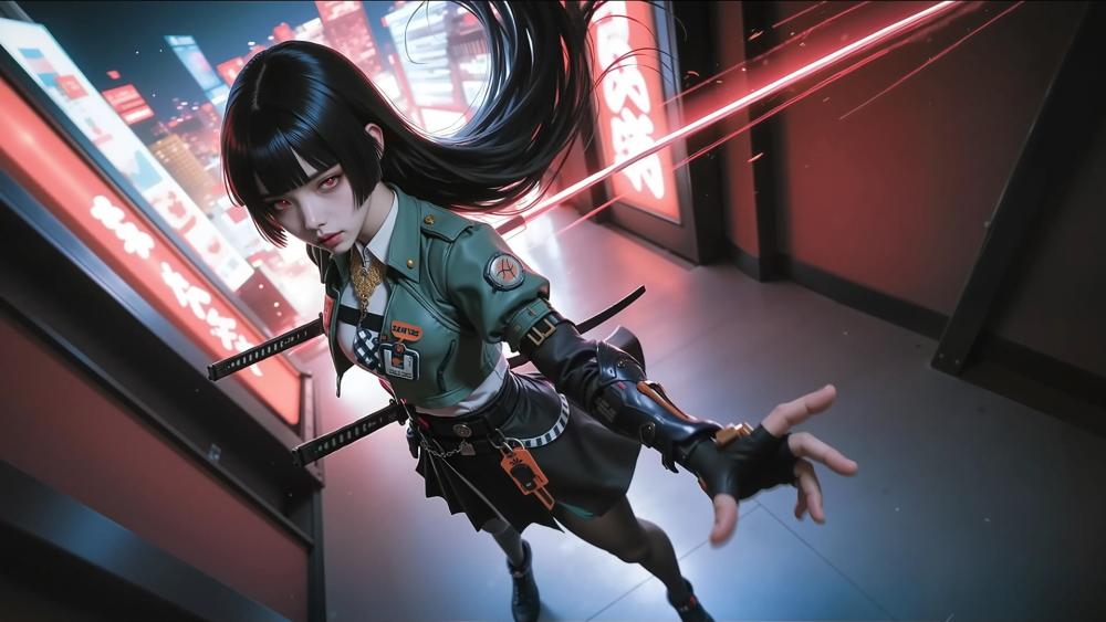 Cyberpunk Blade Girl wallpaper