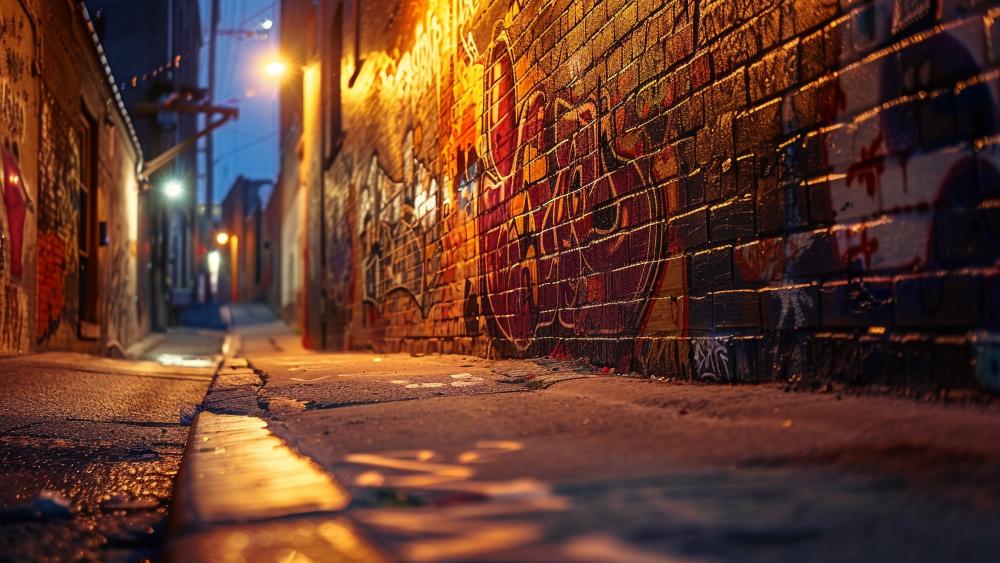 Neon Graffiti Alley Glow wallpaper