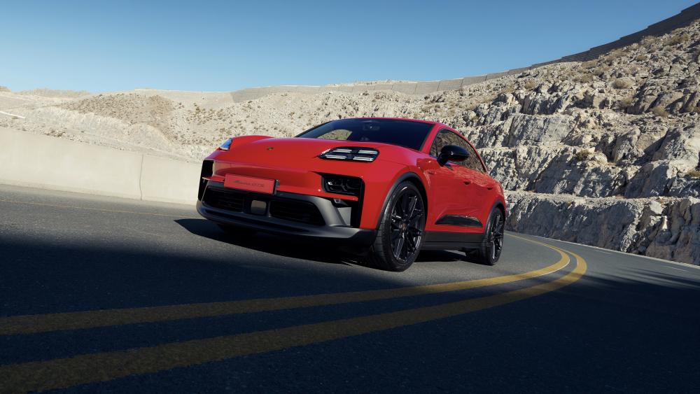 Porsche Macan GTS on Mountain Curve wallpaper