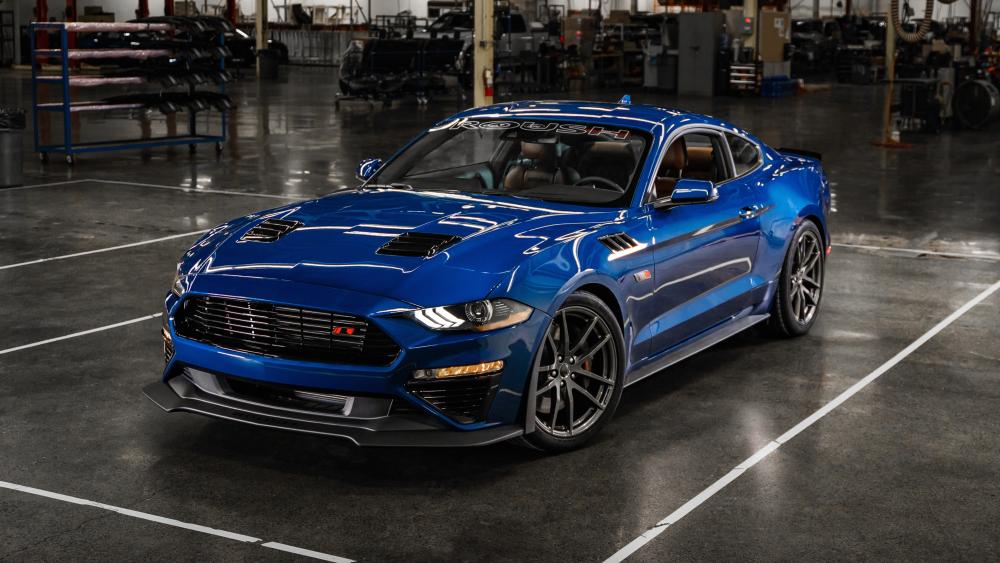 Blue Roush TrakPak Mustang Showcase wallpaper