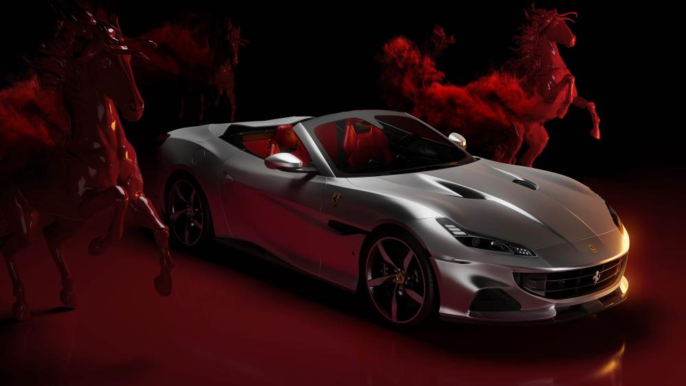 Ferrari Portofino Red Aesthetic wallpaper