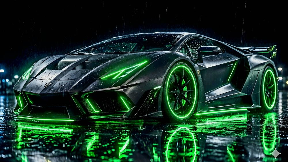 Neon Lamborghini Storm wallpaper